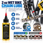 7-Piece Bike Chain Cleaner Kit with Degreaser, Lube and Scrubber