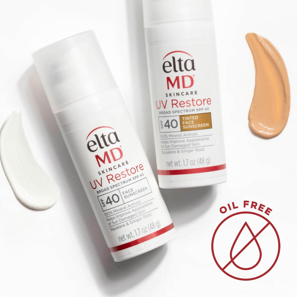 EltaMD UV Restore 100% Mineral Face Sunscreen For Mature Skin, SPF 40 | For Adults with Visible Sun Damage, Fine Lines, or Age Spots, Zinc Oxide Formula, Lightweight, Restores Skin Moisture