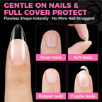 Buy now UNA GELLA Almond Gel Nail Tips, 504PCS Pre Etched Clear Fake Nails Tips Medium Almond Shape - 12 Sizes Full Cover Soft Acrylic Press On Nail Extensions No C Curve Gift for Diy at Home at indiglob india