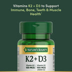 Nature’s Bounty Vitamin D3 K2 Supplement, 4000 IU Vitamin D3 plus 100 mcg of Vitamin K Supplements for Adults for Heart & Bone Health Support, 30 Day Supply, 30 Vegetarian Capsules