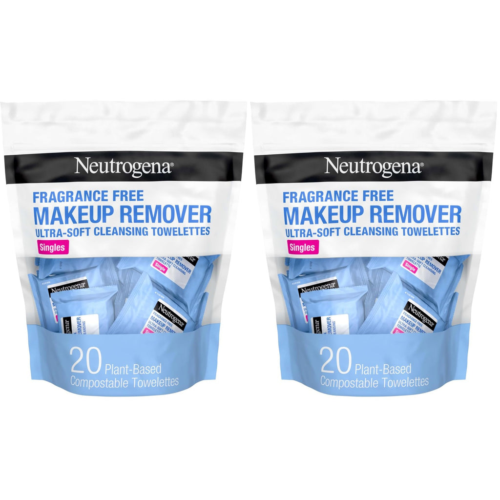 Neutrogena Makeup Remover Towelettes for Face with Micellar Water Daily Alcohol-Free, 20 ct | Makeup Remover, Makeup Removing Cleansing Wipes, Suitable for Dirt & Oil Removal, Alcohol-Free