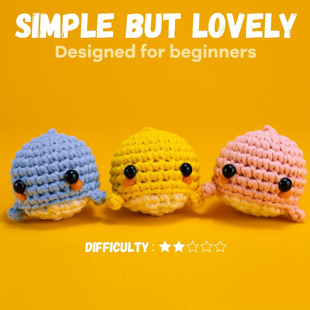 Buy now Beginner Crochet Kit, Crochet Kits for Kids and Adults, 3PCS Crochet Animal Kit for Beginners Include Videos Tutorials, Yarn, Eyes, Stuffing, Crochet Hook - Boys and Girls Birthdays Gift at indiglob india