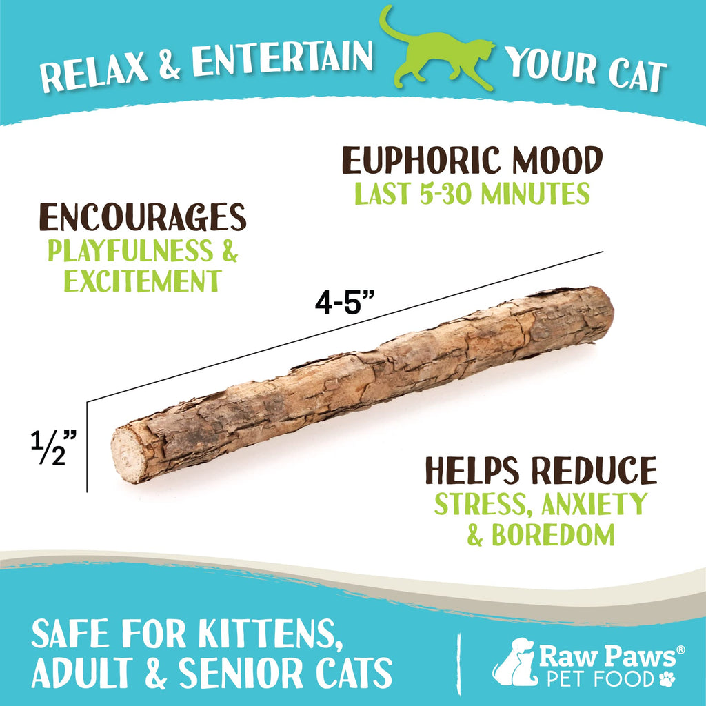Raw Paws Silvervine Sticks for Cats (30-Count) - Dental Cat Chew Stick