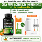 Turmeric Boswellia Extract Supplement 2000 mg – Extra Strength Boswellia Serrata with Turmeric Curcumin - 95% Curcuminoids with Boswellia Extract Capsules - Standardized High Potency - Made in USA