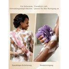 SPMKTBOZAI 4 Pack African Net Sponge, African Exfoliating Net for Body | Extra Long Stretchable African Wash Cloth Reaches Back| Gentle Body Scrubber| Daily shower for Exfoliating| Quick Dry