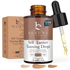 Self Tanning Drops - USA Made with Natural & Organic Ingredients | Medium Face Tanning Drops to Add to Lotion, Moisturizing Bronzing Tanner for Face & Body, Toxin Free Tanner for Fake Tan