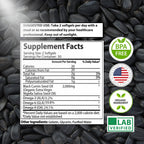 MNO Black Seed Oil Capsules 2000mg High TQ, 60 Count, Cold Pressed Supply | Organic cold pressed black cumin oil capsules with high TQ for immune & joint support, 1 month supply, 60 count