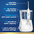 Buy now Waterpik Aquarius Water Flosser For Teeth Cleaning, Gums, Braces, Dental Care, Electric Power With 10 Settings, 7 Tips For Multiple Users And Needs, ADA Accepted, White WP-660, Packaging May Vary at indiglob india