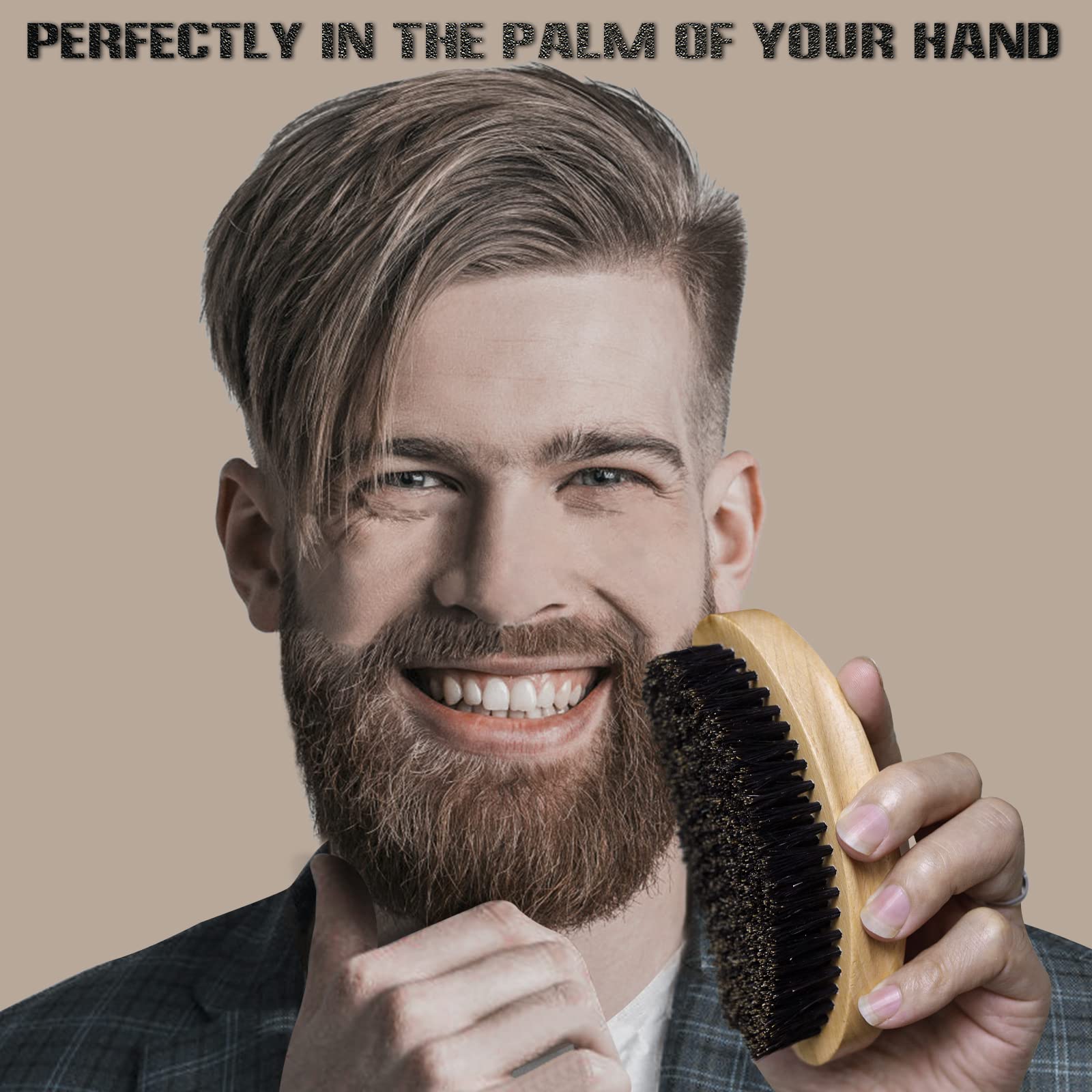 Buy now Wave Brush for Men - Beech Wood & Black Boar Bristle Brush for Cultivating Beards, Hair Waves, and Wolfing at indiglob india