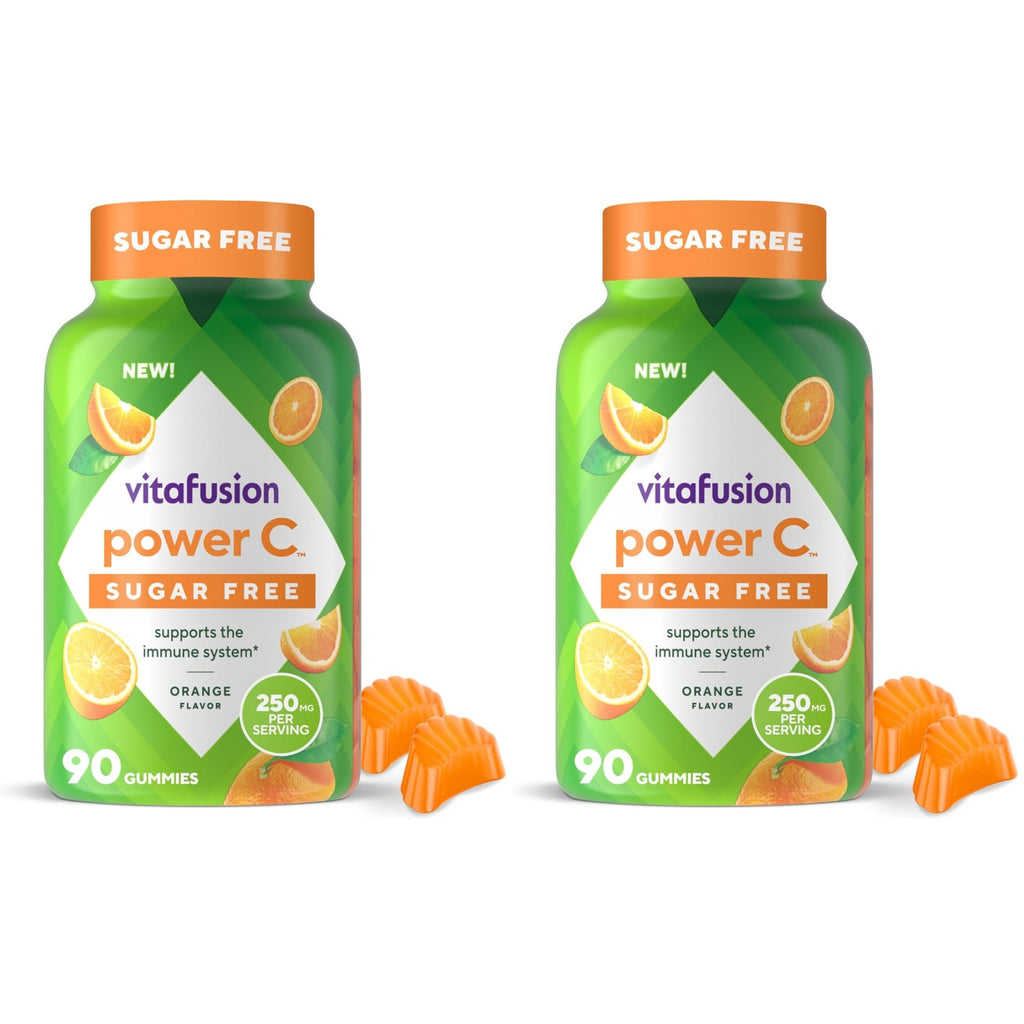 Vitafusion Power C Vitamin Gummies | Sugar Free | 250 mg | 90 Count | Adult Gummy Vitamins for Women & Men | Orange Flavor | Gluten-Free Supplement