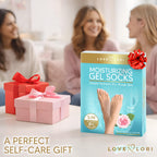 Love Lori Moisturizing Gel Socks for Women - Dry Cracked Feet, S/M | Gel-lined socks for dry, cracked feet - infused with Vitamin E & Jojoba Oil; wear 20 minutes for softer, smoother skin