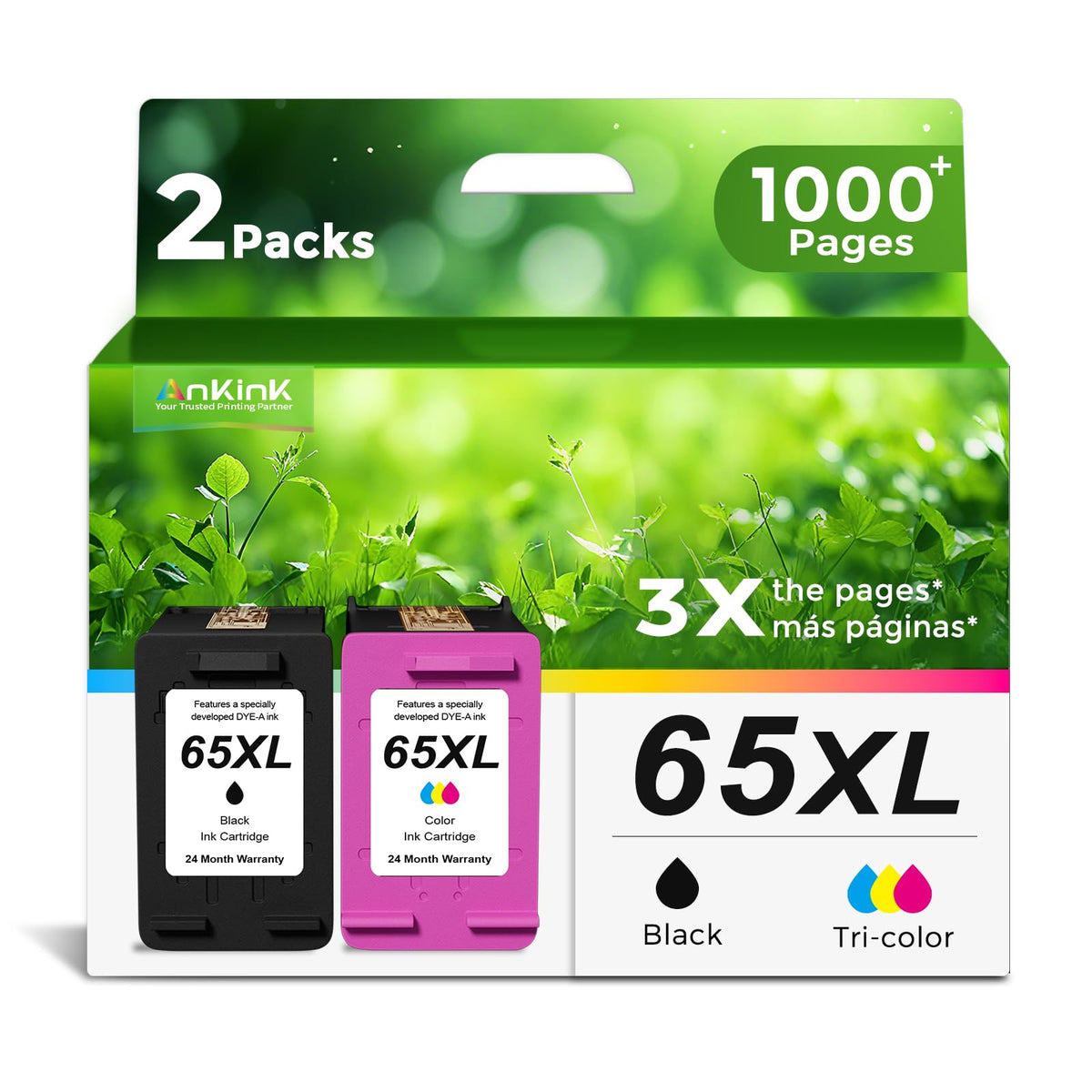 65XL Black Color Ink Cartridge Replacement for HP Ink 65 HP65 XL HP65XL