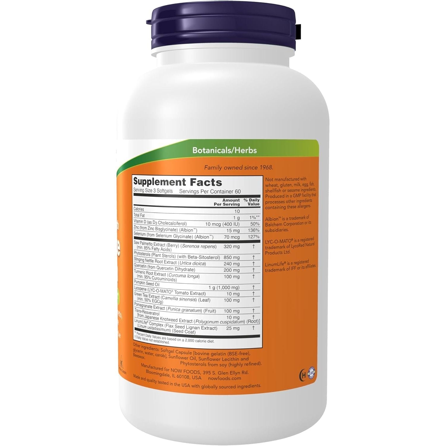 Buy now NOW Foods Supplements, Prostate Health, Clinical Strength Saw Palmetto, Beta-Sitosterol & Lycopene, 180 Softgels at indiglob india
