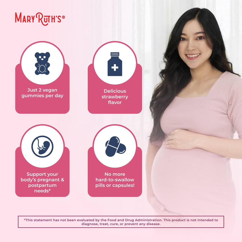 MARYRUTH'S Organic Prenatal Vitamins for Women Gummies, 30 Servings | 30 servings