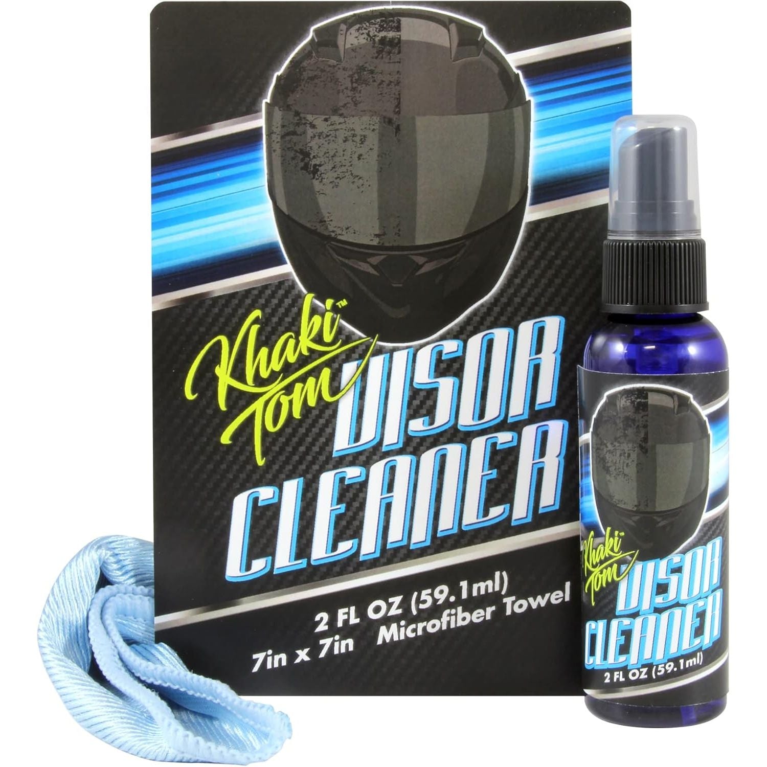 Buy now Motorcycle Helmet and Visor Cleaner - 2 oz Streak Free Spray and Microfiber Towel - Over 200 Sprays at indiglob india