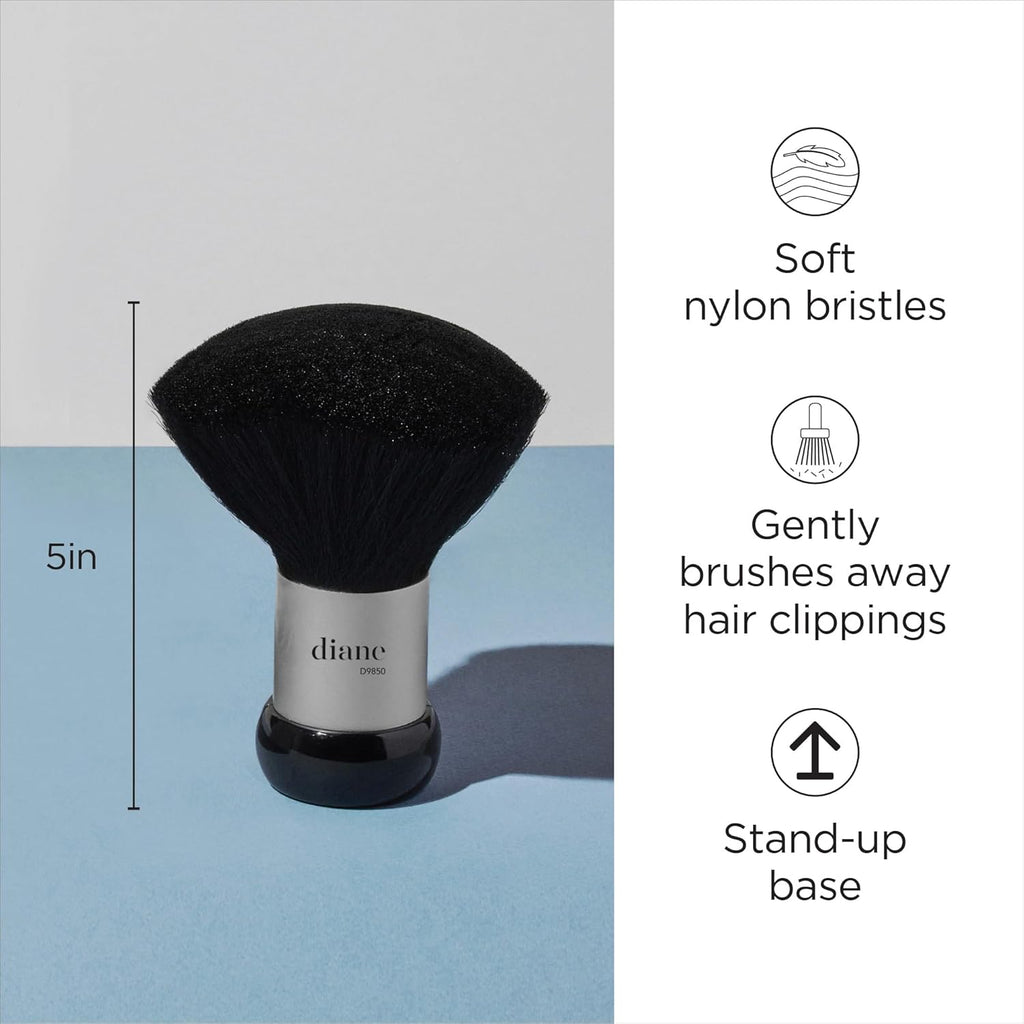 Buy now Diane Neck Duster Brush for Hair Cutting, Removes Loose Hair from Neckline and Ears, Soft Nylon Bristles, Stand Up Base, 5” at indiglob india