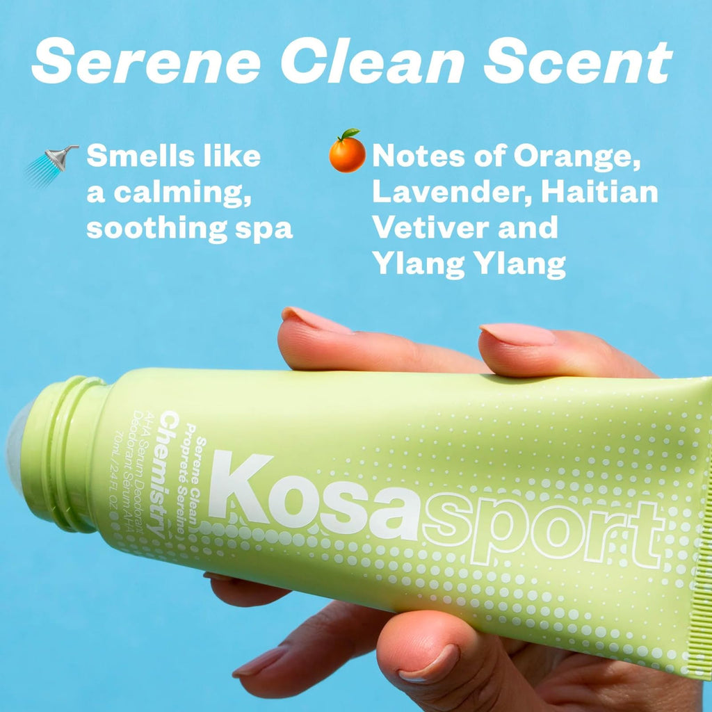 Kosas Chemistry AHA Serum Deodorant Roll-On for Sensitive Skin, Serene | AHA serum deodorant to help reduce odor while brightening, smoothing and reducing the look of ingrown hairs.