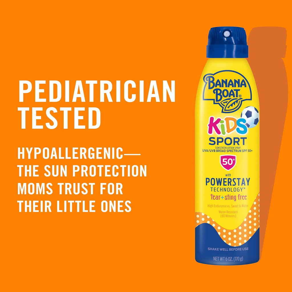 Buy now Banana Boat Kids Sport Sunscreen Spray SPF 50, 9.5oz, Childrens Sunscreen, Spray On Sunscreen SPF 50, Family Size Sunscreen, 9.5oz at indiglob india