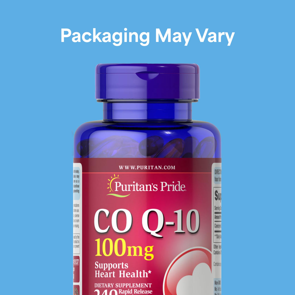 Puritan's Pride Coenzyme CoQ10 100mg, 240 Rapid Release Softgels