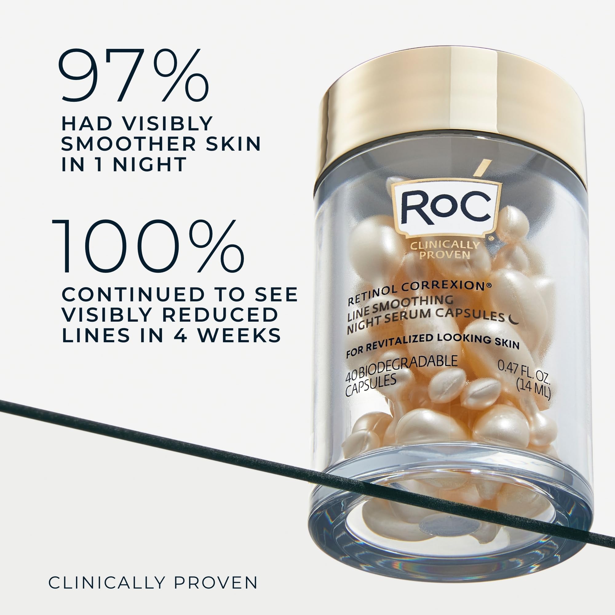 RoC Retinol Correxion Anti-Aging Wrinkle Night Serum Capsules, 80 CT Jumbo | Unscented retinol capsules for face, Anti-Aging Wrinkle, Treatment for Fine Lines, Post Acne Scars, Limited Edition Value Set