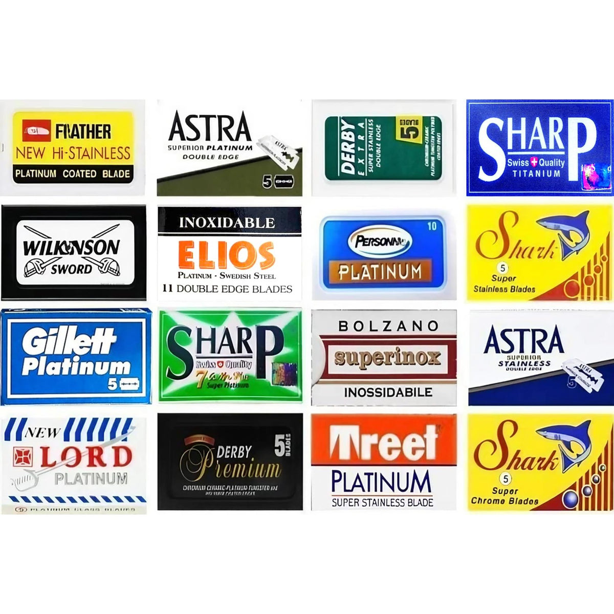 Razor Blades Club 100 Excellent Quality Double Edge Razor Blades Sampler (16 different brands)