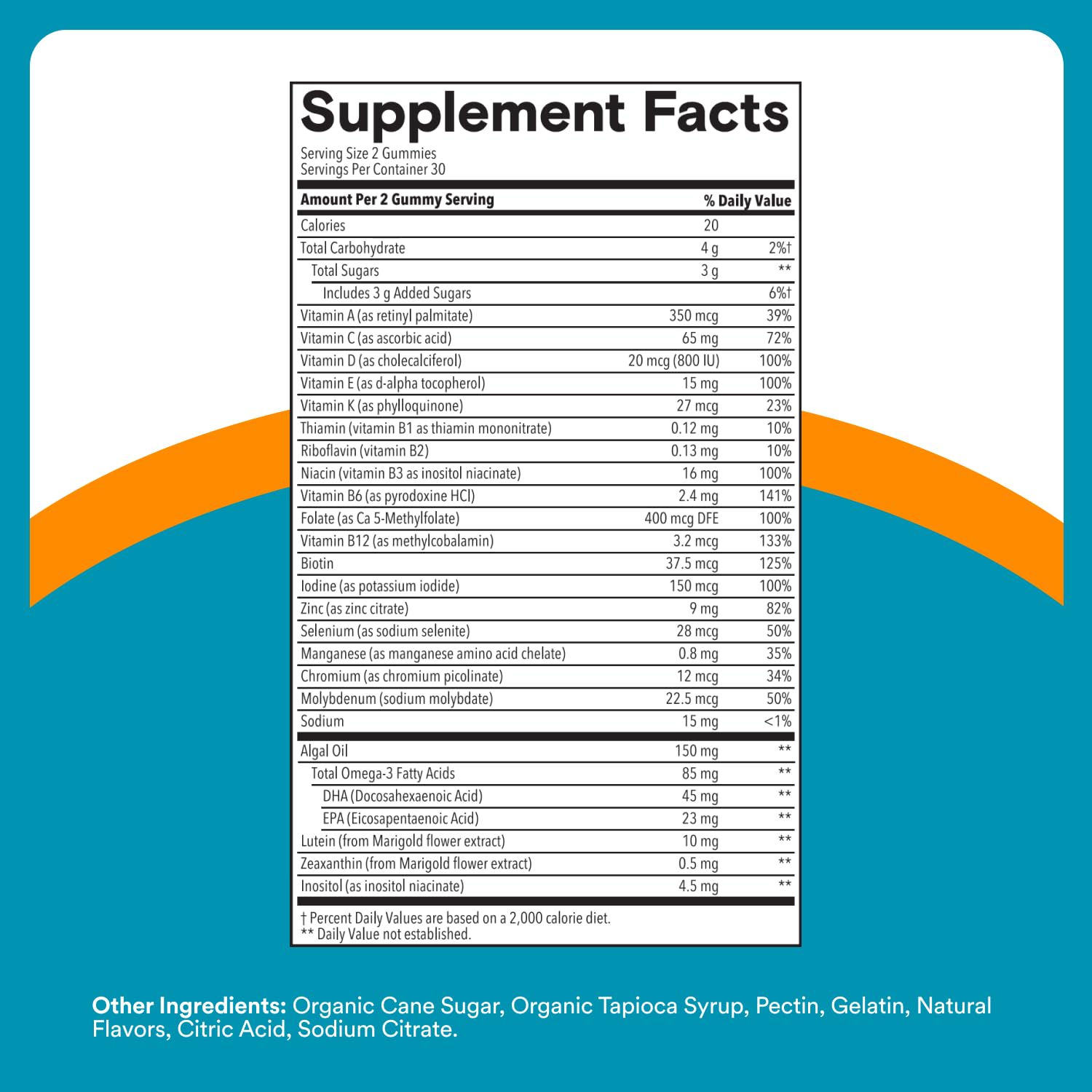 SmartyPants Teen Guy Plus Multi & Omegas Multivitamin Gummies with Omega 3 DHA/EPA, Vitamins D3, C, B12, B6, A, K, Zinc, Folate, Gluten Free, Clean Label, Pineapple Orange, 60 Gummies (30 Day Supply)
