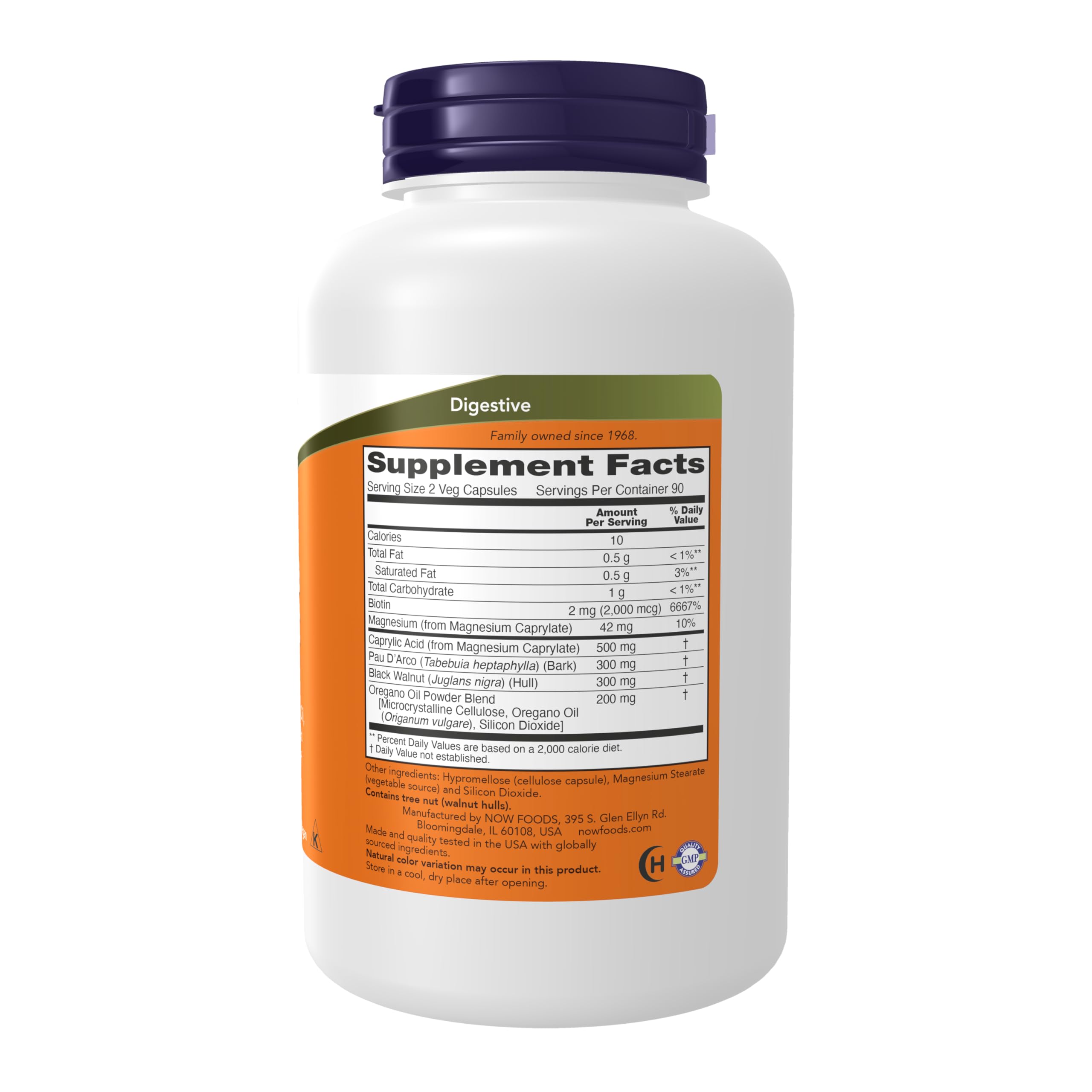 Buy now NOW Foods Supplements, Candida Support with Pau D'Arco, Oregano Oil, Black Walnut & Caprylic Acid, 180 Veg Capsules at indiglob india