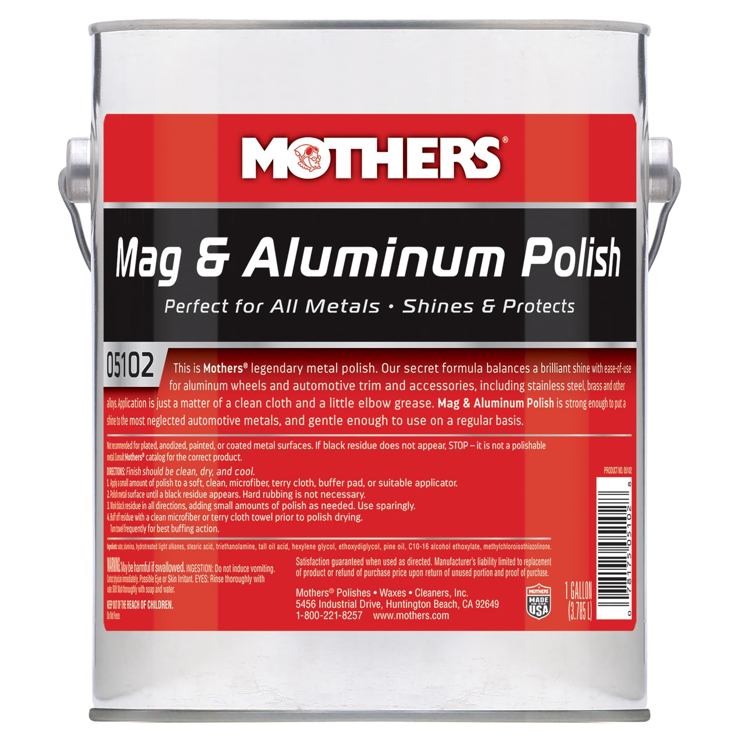 Buy now Mothers Mag & Aluminum Polish, 5 oz. — Brilliant Shine, Easy to Use, For All Uncoated & Unplated Metals Including Aluminum Wheels, Stainless Steel Trim and Exhaust Tips, Brass & More (05100) 128 Fl Oz (Pack of 1) at indiglob india