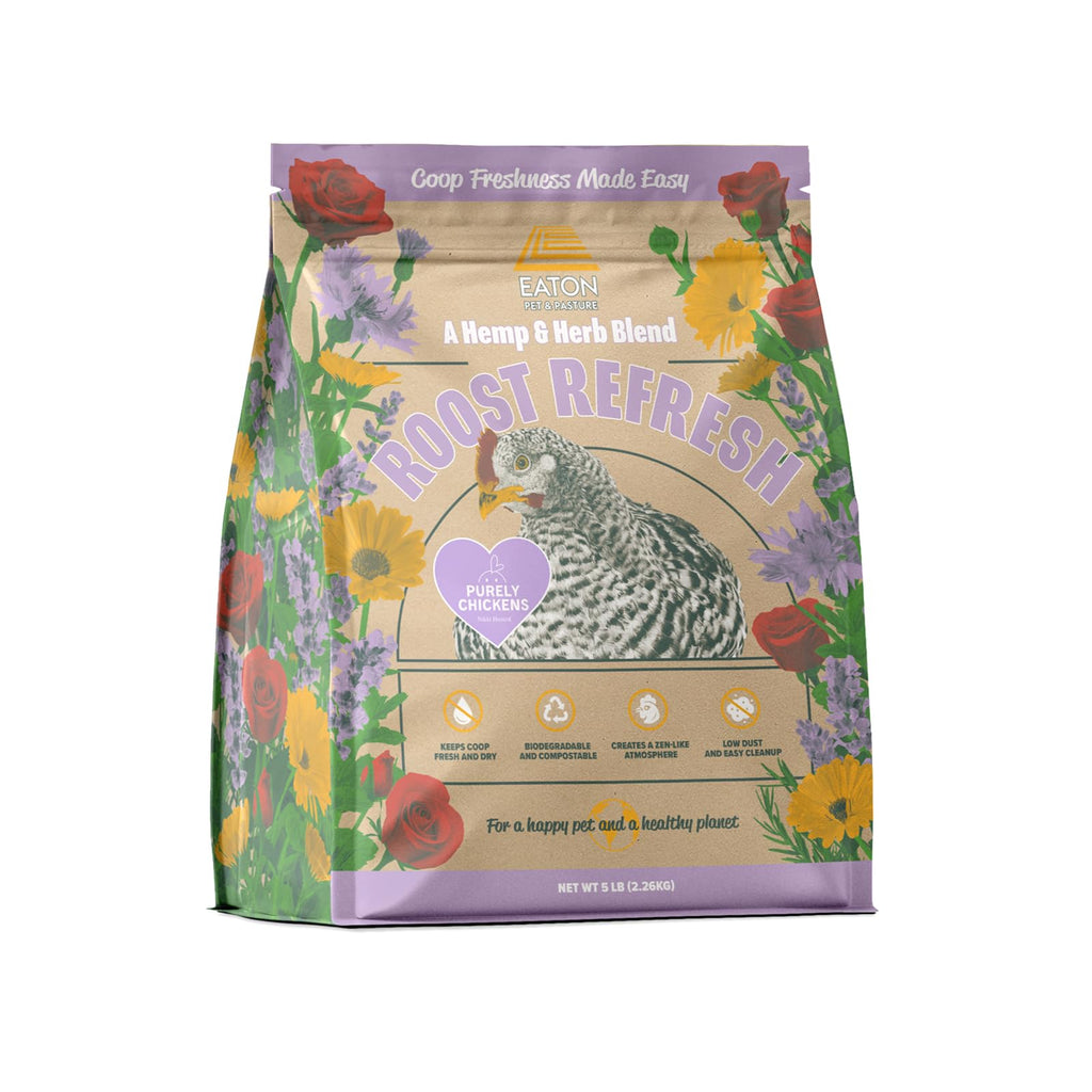 Eaton Pet and Pasture Roost Refresh, Aromatic Herb and Hemp Blend, Odor Eliminator, Coop Freshness Made Easy, 5LB