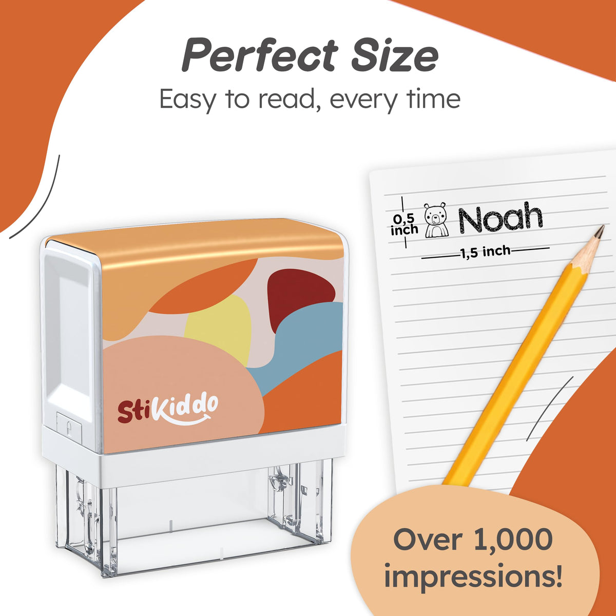 StiKiddo® Personalized Name Stamp for Clothing Kids Waterproof, Custom Name Stamp for Clothes, Paper & School Supplies, Customizable Fabric Stamp with Permanent & Waterproof Ink