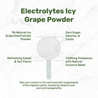 Electrolytes Powder, 1lb (69 Servings) – No Sugar, Low Sodium, ICY Grape Flavor – Rapid Hydration Supplement Drink Mix – High Potassium 1,000mg with Natural Coconut Water, Magnesium, & Vitamin C*