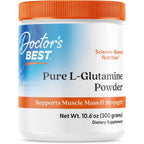 Buy now Doctors Best Pure L-Glutamine Powder, Supports Muscle Mass & Strength, Non-GMO, Gluten Free, Soy Free, Vegan Net Wt. 10.6 oz (300 Grams) at indiglob india