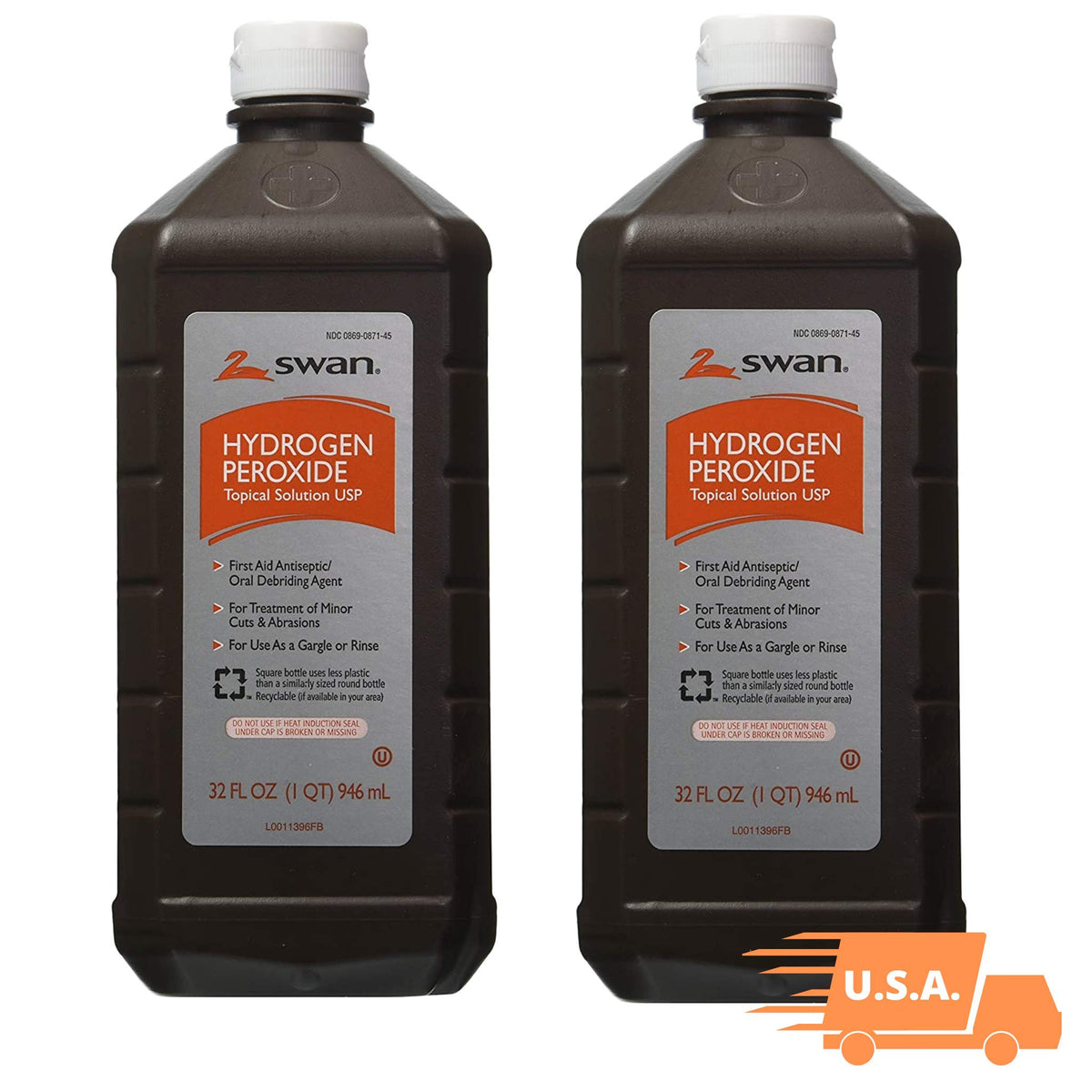 Swan Hydrogen Peroxide Topical Solution 16 oz (Pack of 4) or 32oz ( Pack of 2)