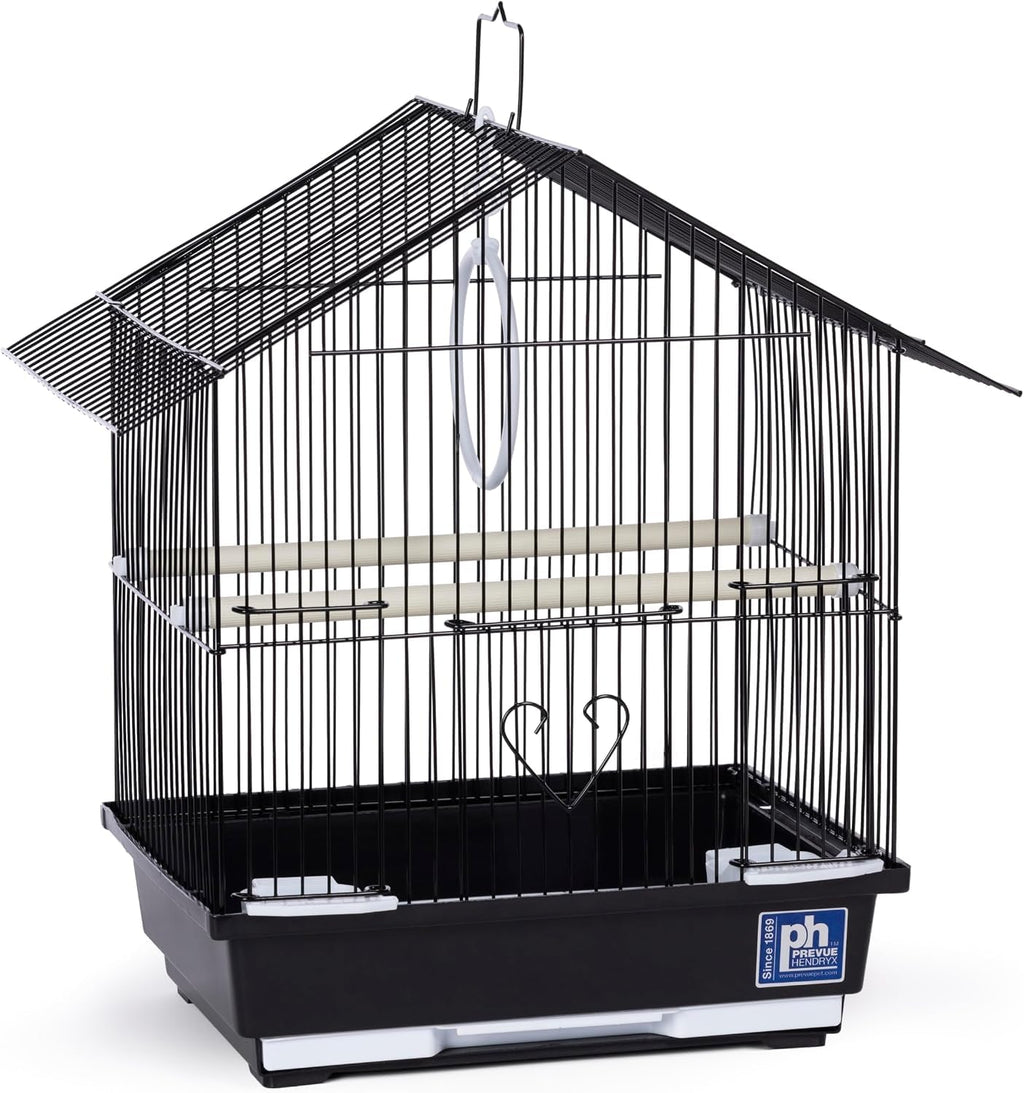 Prevue Pet Parakeet Manor Bird Cage with Handle Easy Storage - Black