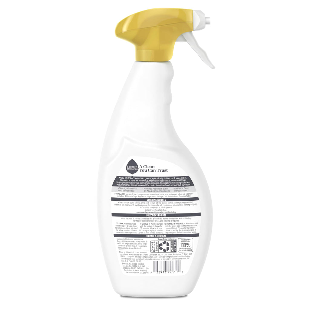 Buy now Seventh Generation Lemongrass Citrus Disinfecting Multi-Surface Cleaner - 26 Oz, Pack of 4 at indiglob india