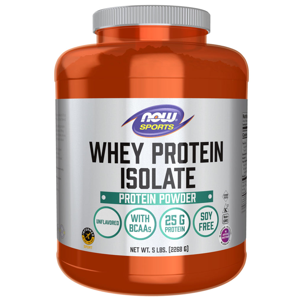 Buy now NOW Foods Sports Nutrition, Whey Protein Isolate, 25 g With BCAAs, Unflavored Powder, 5-Pound at indiglob india