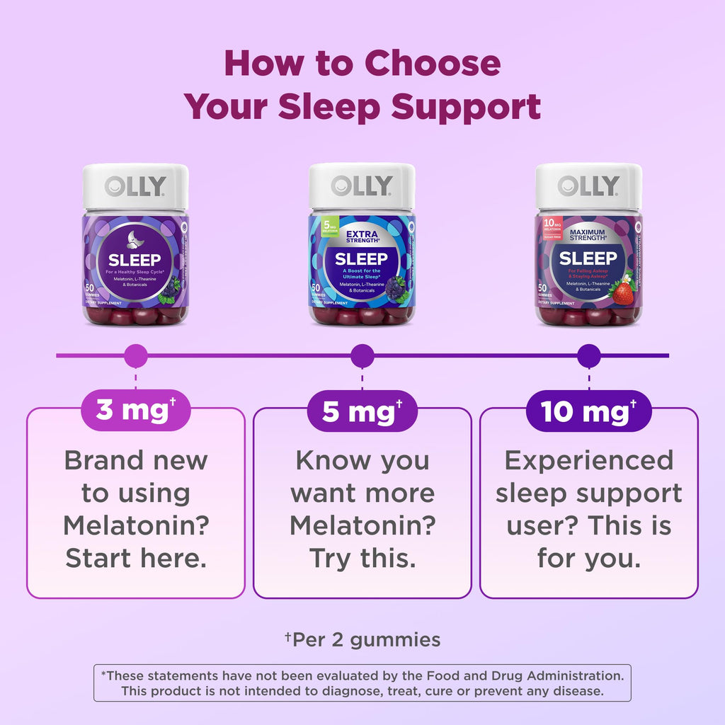 OLLY Extra Strength Sleep, Occasional Sleep Support Supplement - 90 Count