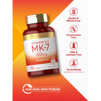 Carlyle Vitamin K2 MK7 100 mcg | 150 Softgels | Bioactive Trans-Form MK7 | Non-GMO & Gluten Free Supplement