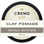 Cremo Hair Styling Clay, Premium Barber Grade Sculpting Clay for Hair Styling, 3.4 Oz