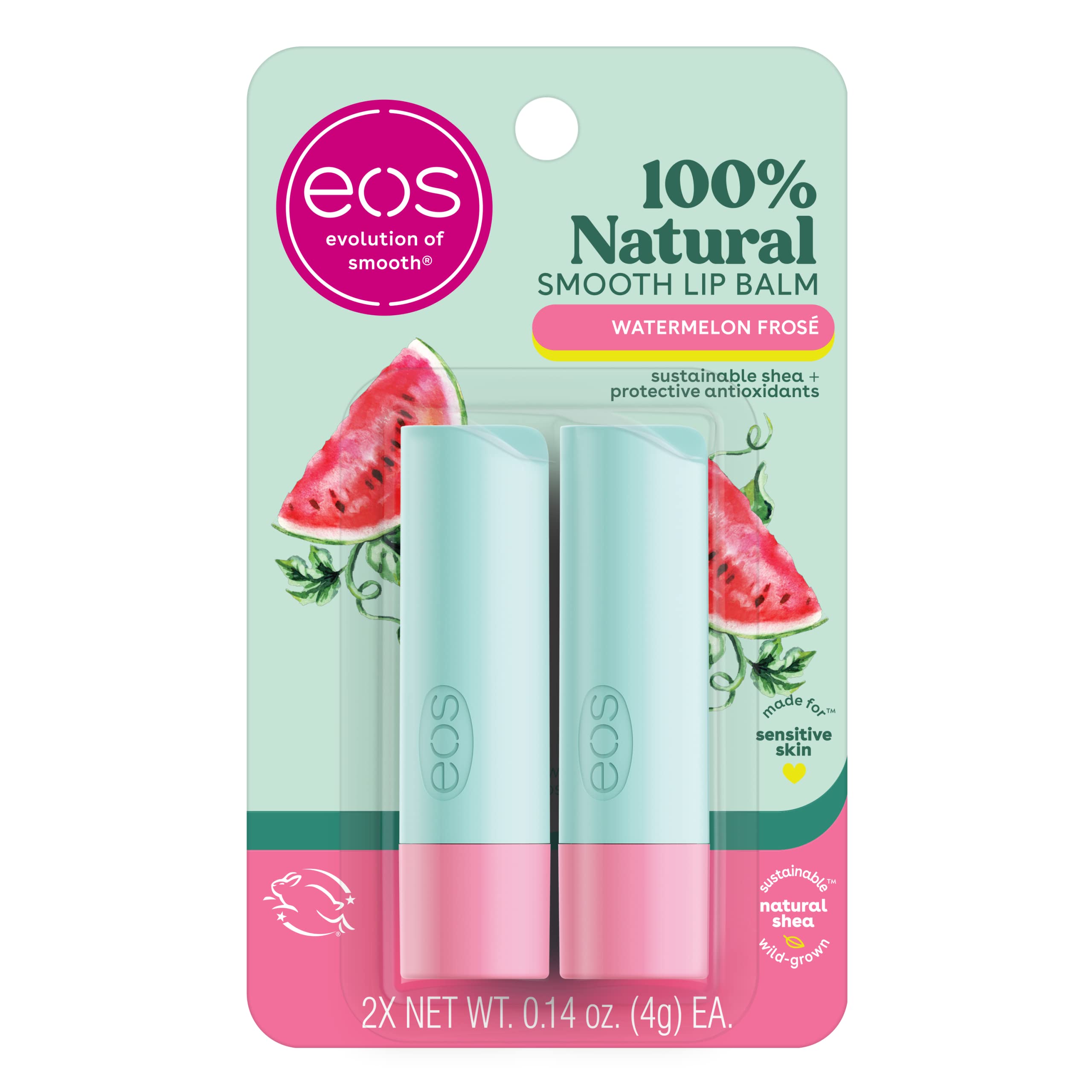 Buy now eos 100% Natural Lip Balm- Coconut Milk and Pineapple Passionfruit, All-Day Moisture Lip Care, 0.14 oz, 2 Pack at indiglob india