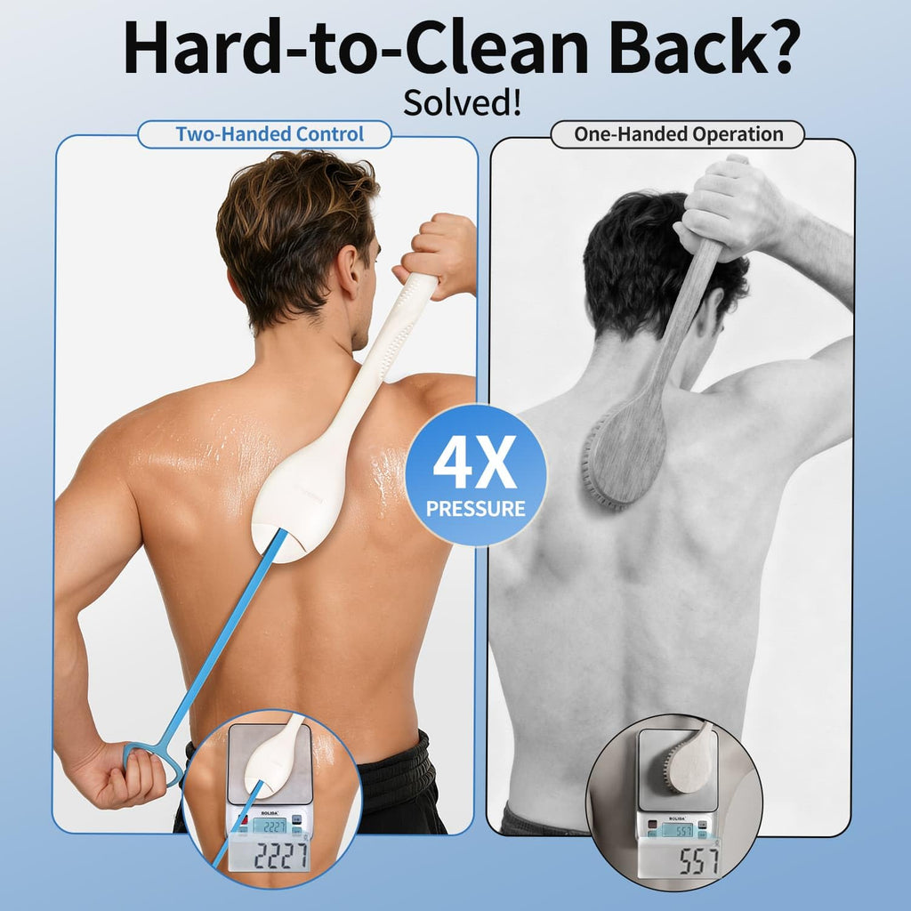 Extendable Silicone Back Scrubber-17.5"-32",4X Firm Exfoliation