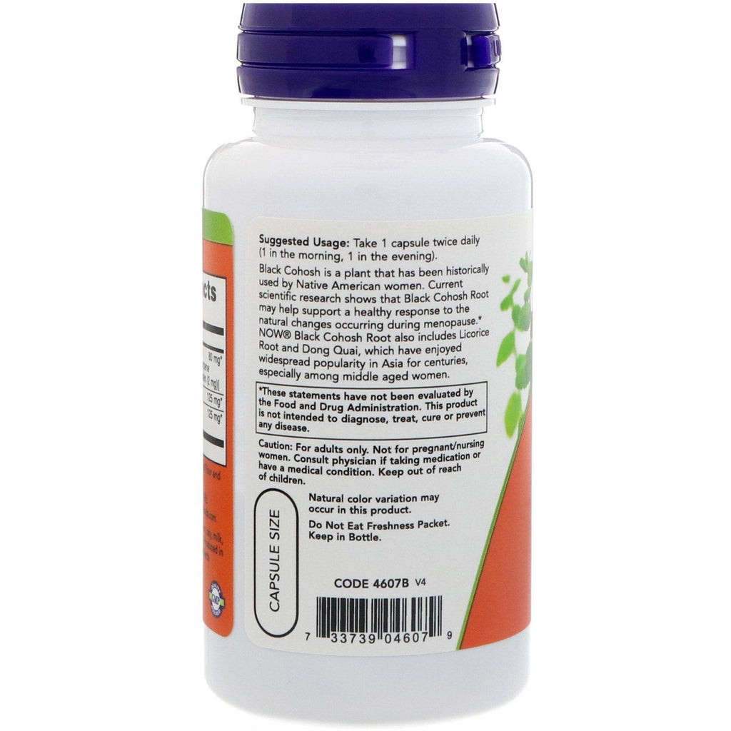 Buy now NOW Foods Black Cohosh 80 mg at indiglob india