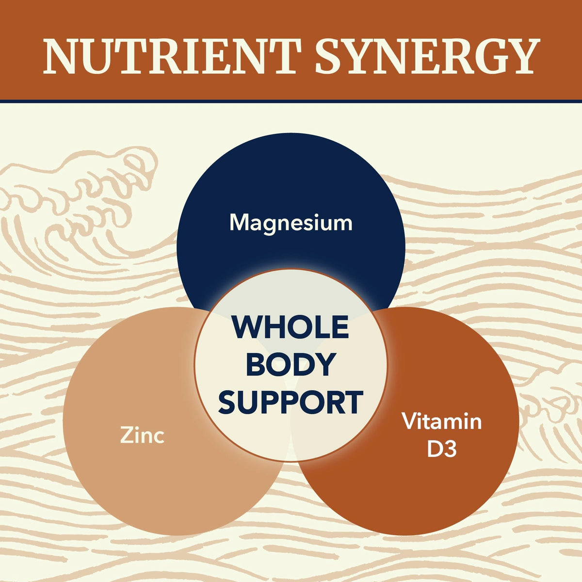 Magnesium Zinc & Vitamin D3, 260mg Complex, High Absorption, 60 Capsules