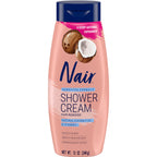 Nair Sensitive Shower Hair Removal Cream, Coconut Oil & Vitamin E, 12 Oz | Sensitive Skin Formula, Quick & Easy Body Hair Removal, Legs, Arms & Underarms, Smooth & Soft Skin