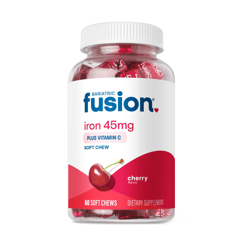 Bariatric Fusion Iron Supplement for Women Anemia | Chewable Iron with Vitamin C | Watermelon Flavored Soft Chew | Gentle on Stomach Ferrous Fumarate for Women and Men | Gluten Free | 60 Count