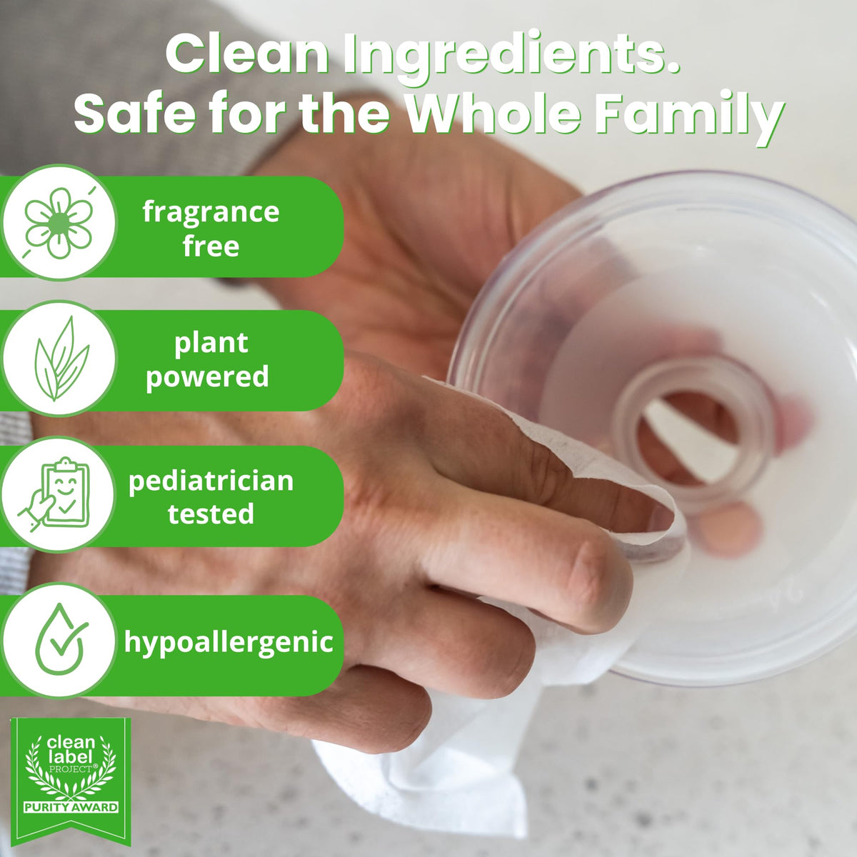 Dapple Baby - Breast Pump Cleaning Kit, 3 Brushes - 3oz Soap, 10ct Wipes