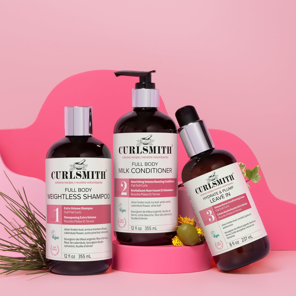 CURLSMITH Hydrate & Plump Leave In Conditioner for Curly Hair (8 oz)