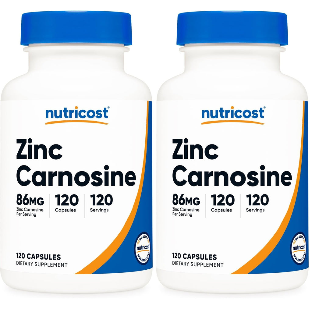 Nutricost Zinc Carnosine 86mg, 120 Capsules, Zinc L-Carnosine Supplement | GMO-Free, Gluten Free