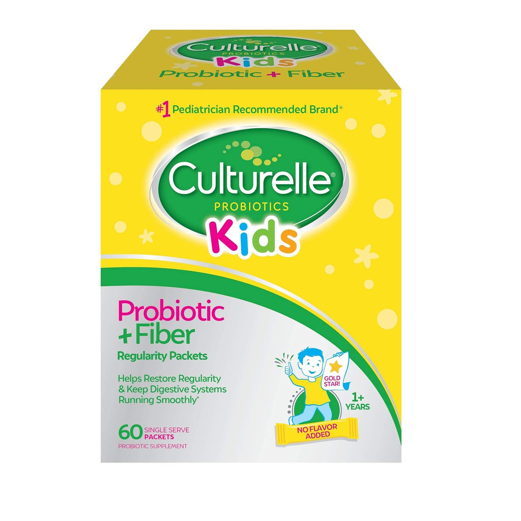 Culturelle Kids Probiotic + Fiber Packets, Ages 1+, Unflavored, 24 Count | From the #1 Pediatrician-Recommended Brand± Digestive Health & Immune Support, Help Restore Regularity*, Children & Toddlers