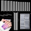 Buy now LIONVISON 504PCS No C Curve Clear Nail Tips for Acrylic Nails Professional, 3XL Extra Long Flat Tapered Square Nail Tips, 12 Sizes Half Cover Straight French Fake Nail Tips for Nail Salons Home 504pcs 5.5cm in box at indiglob india